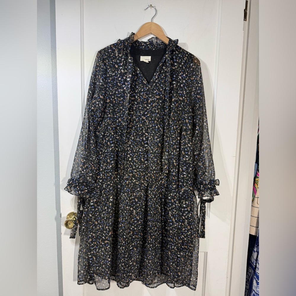 The Korner Floral Sheer Black Dress